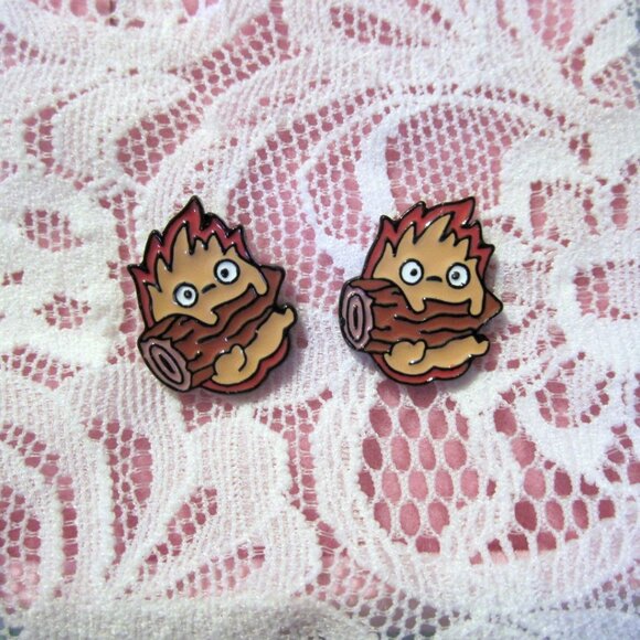 Calcifer Earrings Fire Demon~Hypoallergenic - Picture 3 of 3